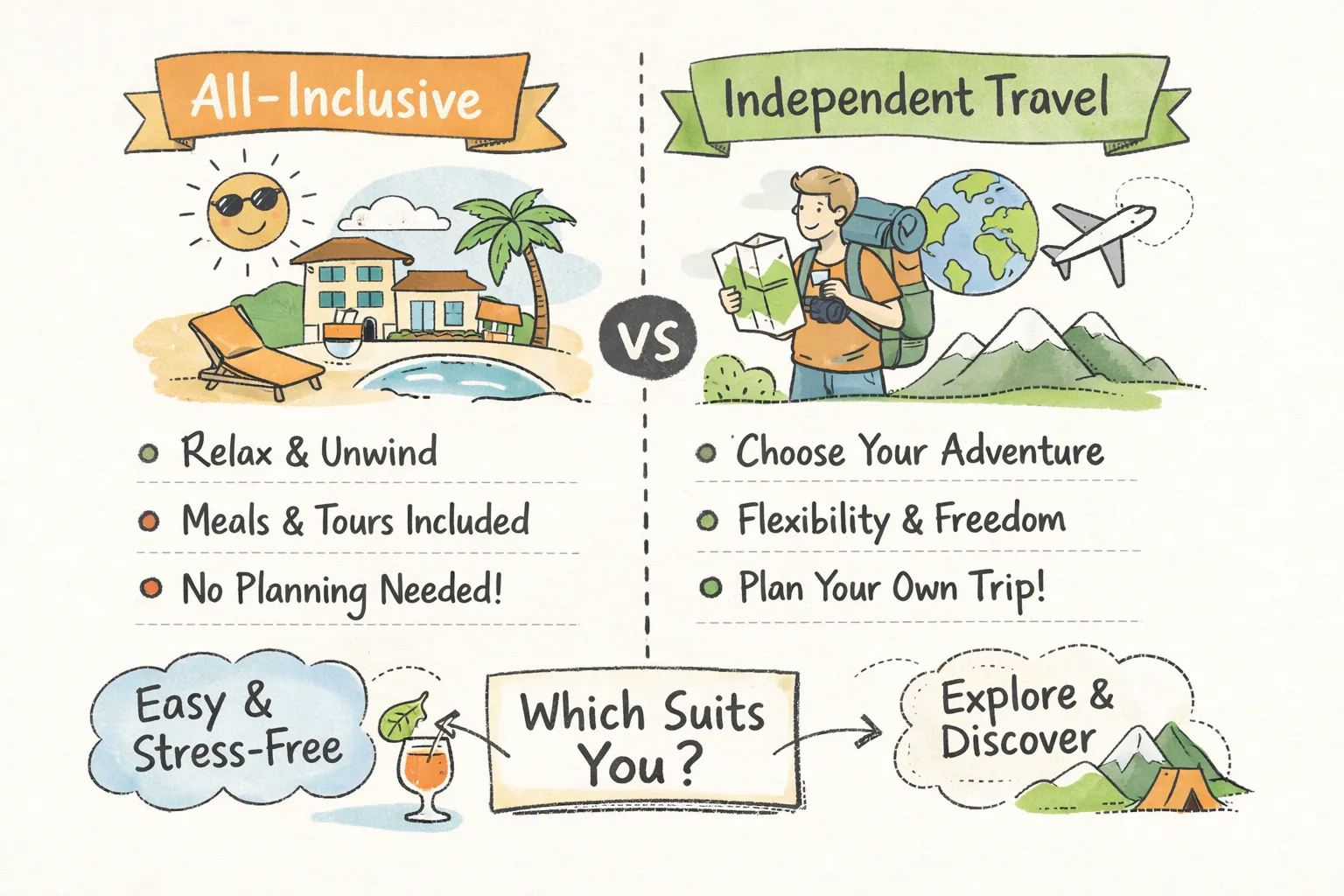 All Inclusive vs Independent Travel: Key Differences